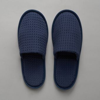 Chausson en coton nid d’abeille - bleu