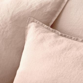 Housse de couette en pur lin lavé français - rose pâle