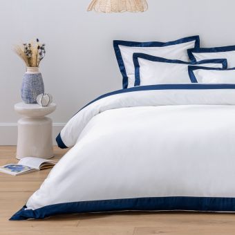 Drap plat en satin de coton égyptien 240 fils - blanc 
