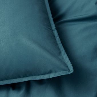 Taie d’oreiller en percale de coton 120 fils - bleu