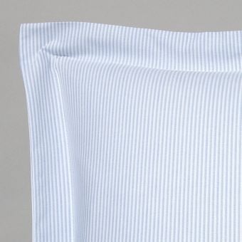 Taie d'oreiller en percale de coton tissé teint oxford bleu