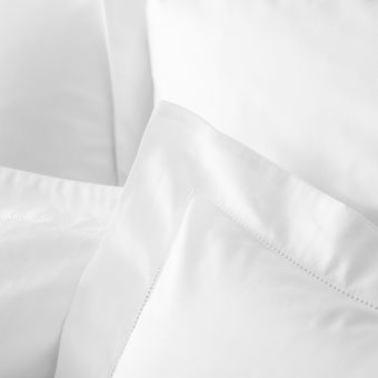 Housse de couette en satin de coton égyptien 120 fils finition jour échelle - blanc