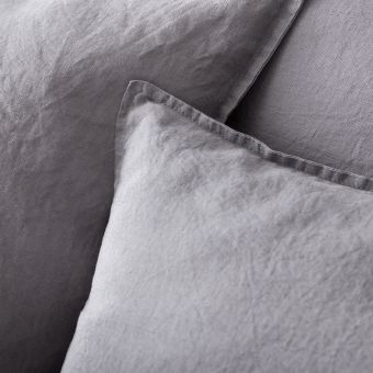 Housse de couette en pur lin lavé français - gris