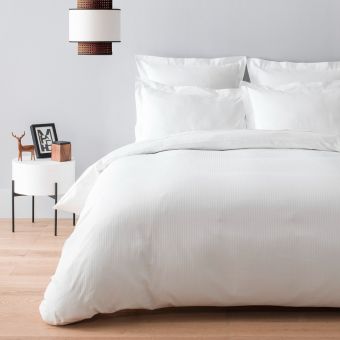 Drap plat en satin de coton égyptien 120 fils à bandes