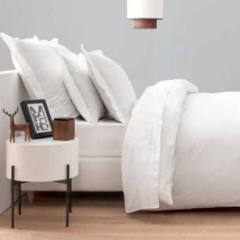 Drap housse en satin de coton égyptien 120 fils à bandes
