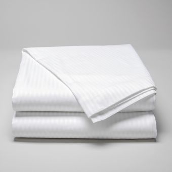 Drap plat en satin de coton égyptien 120 fils à bandes