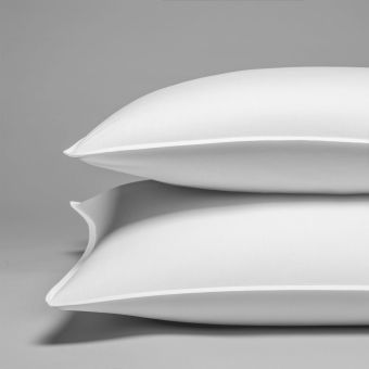 Taie d'oreiller en percale lavée de coton 120 fils - blanc