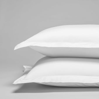 Taie d’oreiller en percale de coton 160 fils avec bourdon