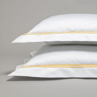 Taie d'oreiller en satin de coton égyptien 320 fils double bourdon or