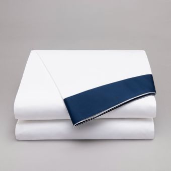 Drap plat en satin de coton égyptien 240 fils - blanc 