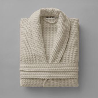 Peignoir de bain en coton nid d’abeille 330 gsm - beige