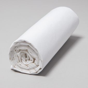 Drap housse en percale de coton 120 fils - blanc