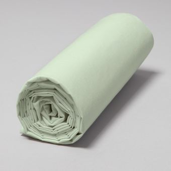 Drap housse en percale lavée de coton 120 fils - olivier