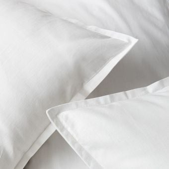 Taie d’oreiller en percale de coton 120 fils - blanc