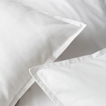 Housse de couette en percale de coton 120 fils - blanc
