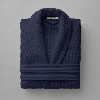 Peignoir de bain en coton nid d’abeille 330 gsm - bleu marine