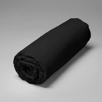 Drap housse en satin Tencel 120 fils - noir