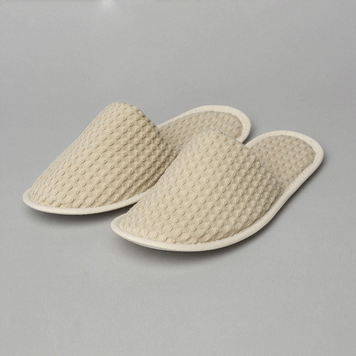 Chausson en coton nid d’abeille - beige