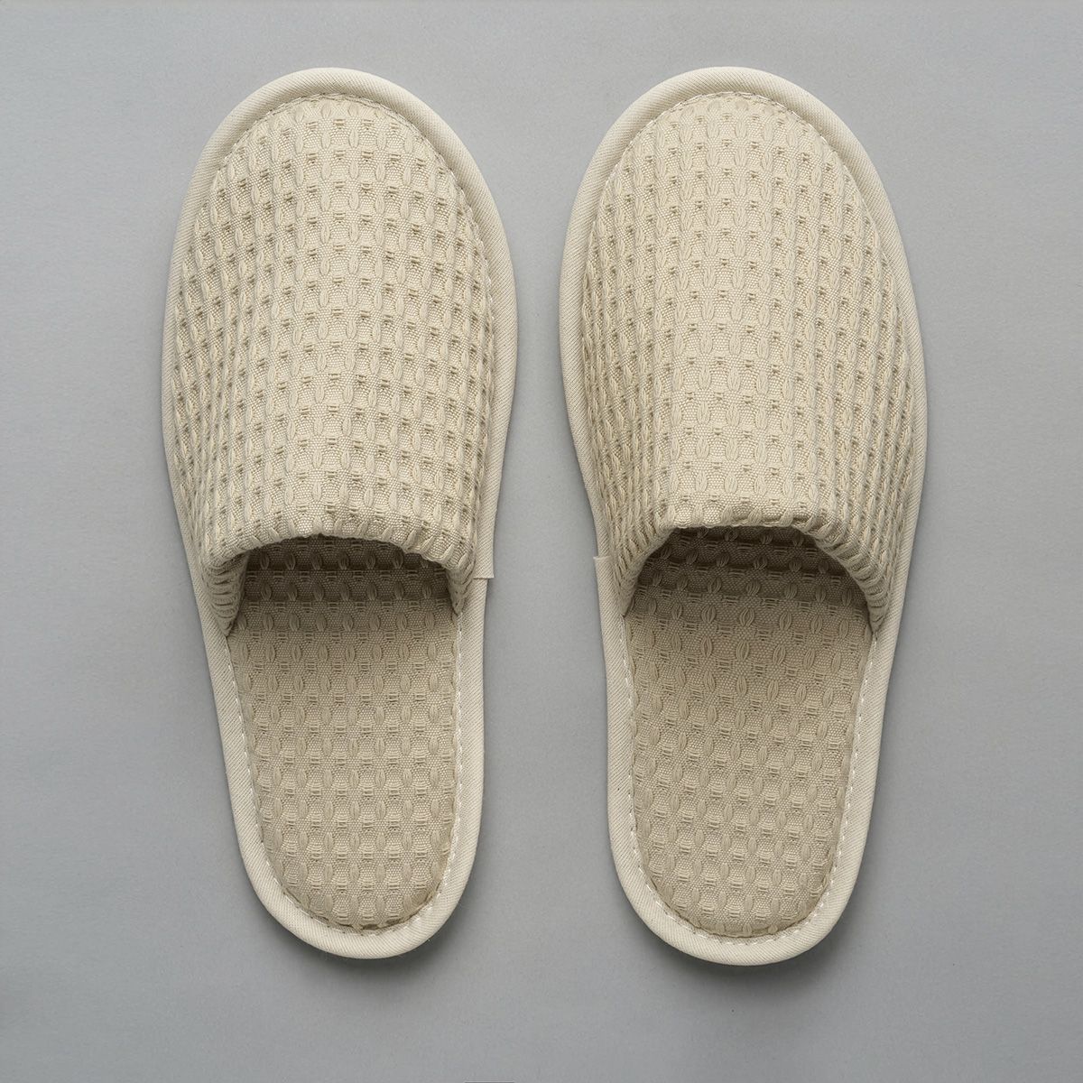 Chausson en coton nid d’abeille - beige