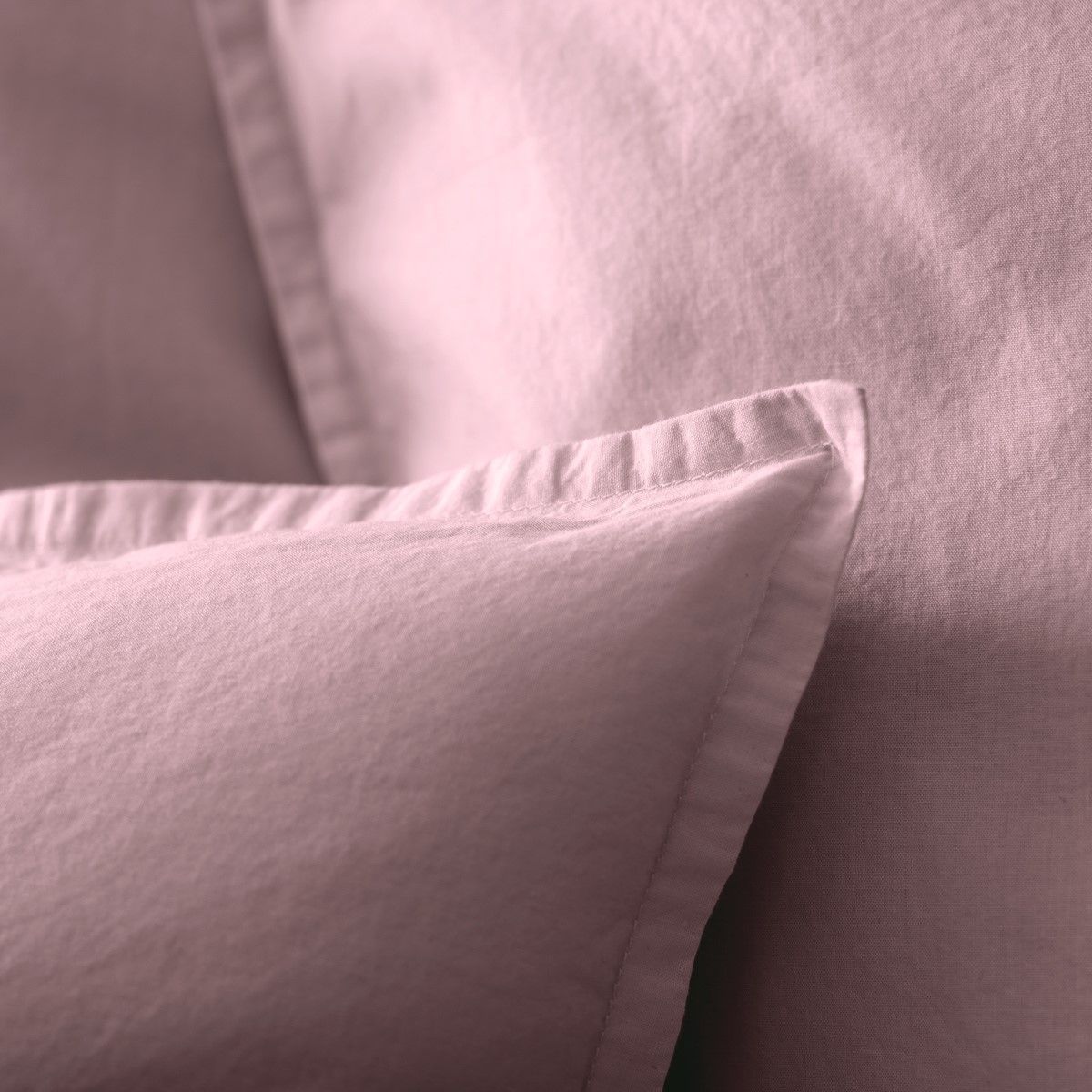 Taie d'oreiller en percale lavée de coton 120 fils - lila