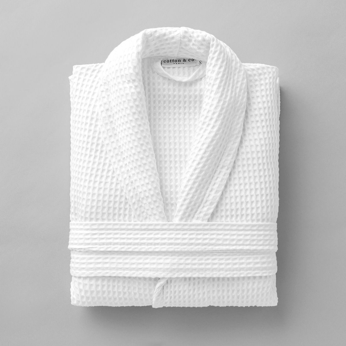 Peignoir de bain en coton nid d’abeille 330 gsm - blanc