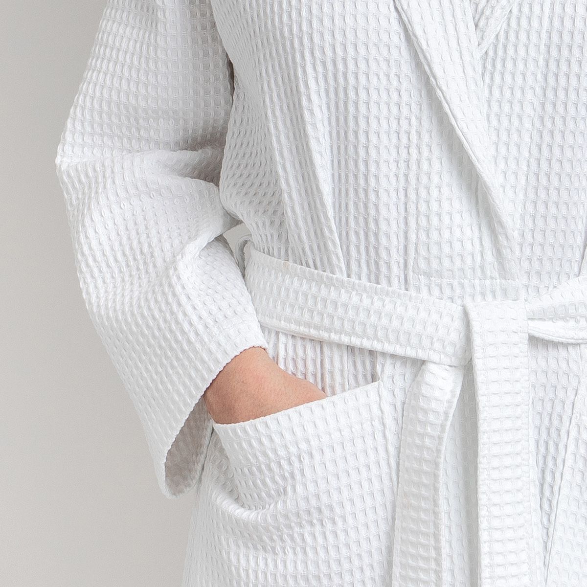 Peignoir de bain en coton nid d’abeille 330 gsm - blanc
