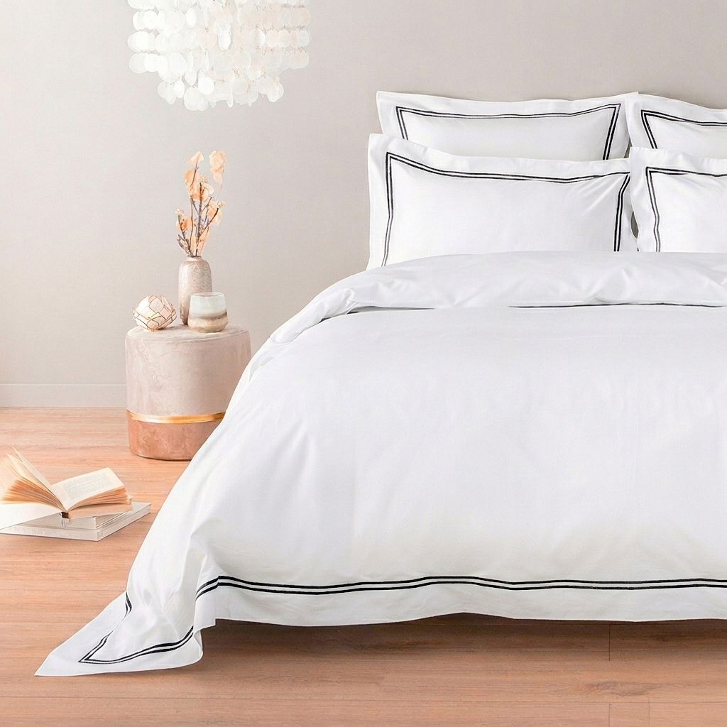 Drap plat coton égyptien 320 fils - noir