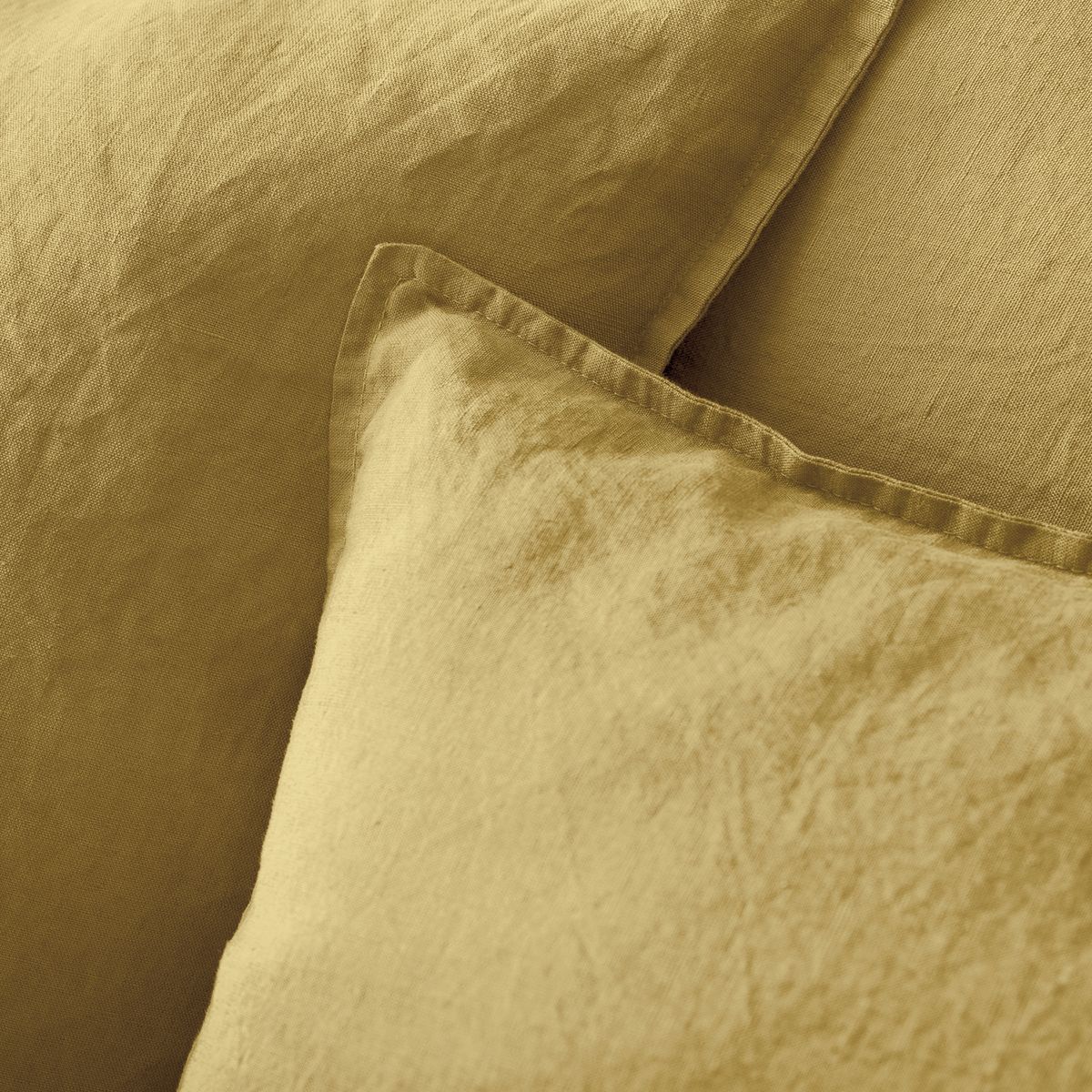 Housse de couette en pur lin lavé français - jaune