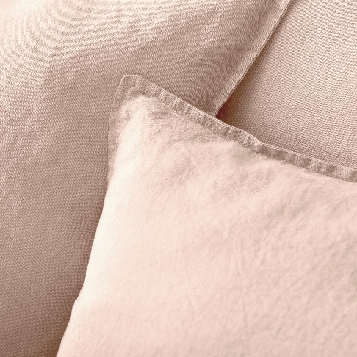 Housse de couette en pur lin lavé français - rose pâle
