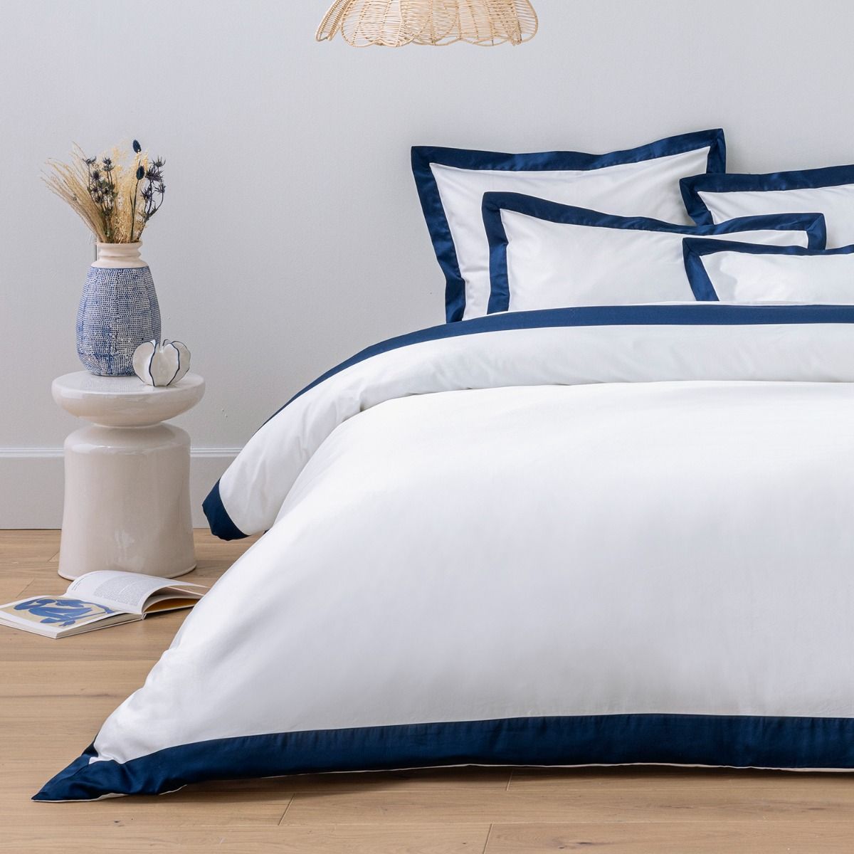 Taie d’oreiller en satin de coton égyptien 240 fils - blanc