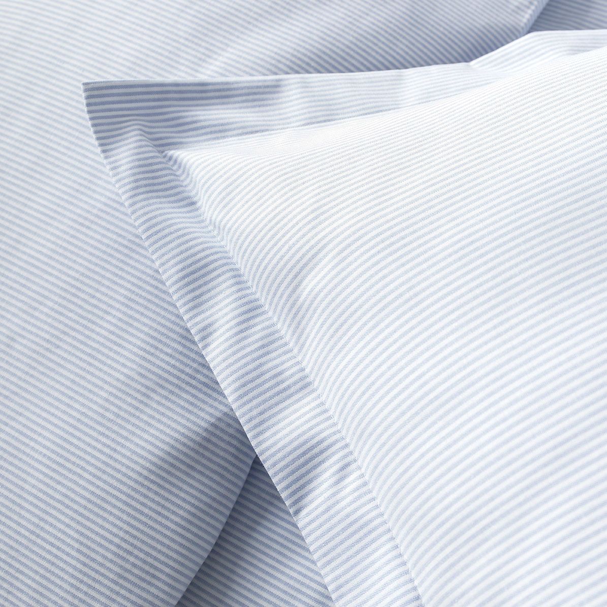 Housse de couette en percale de coton tissé teint oxford bleu