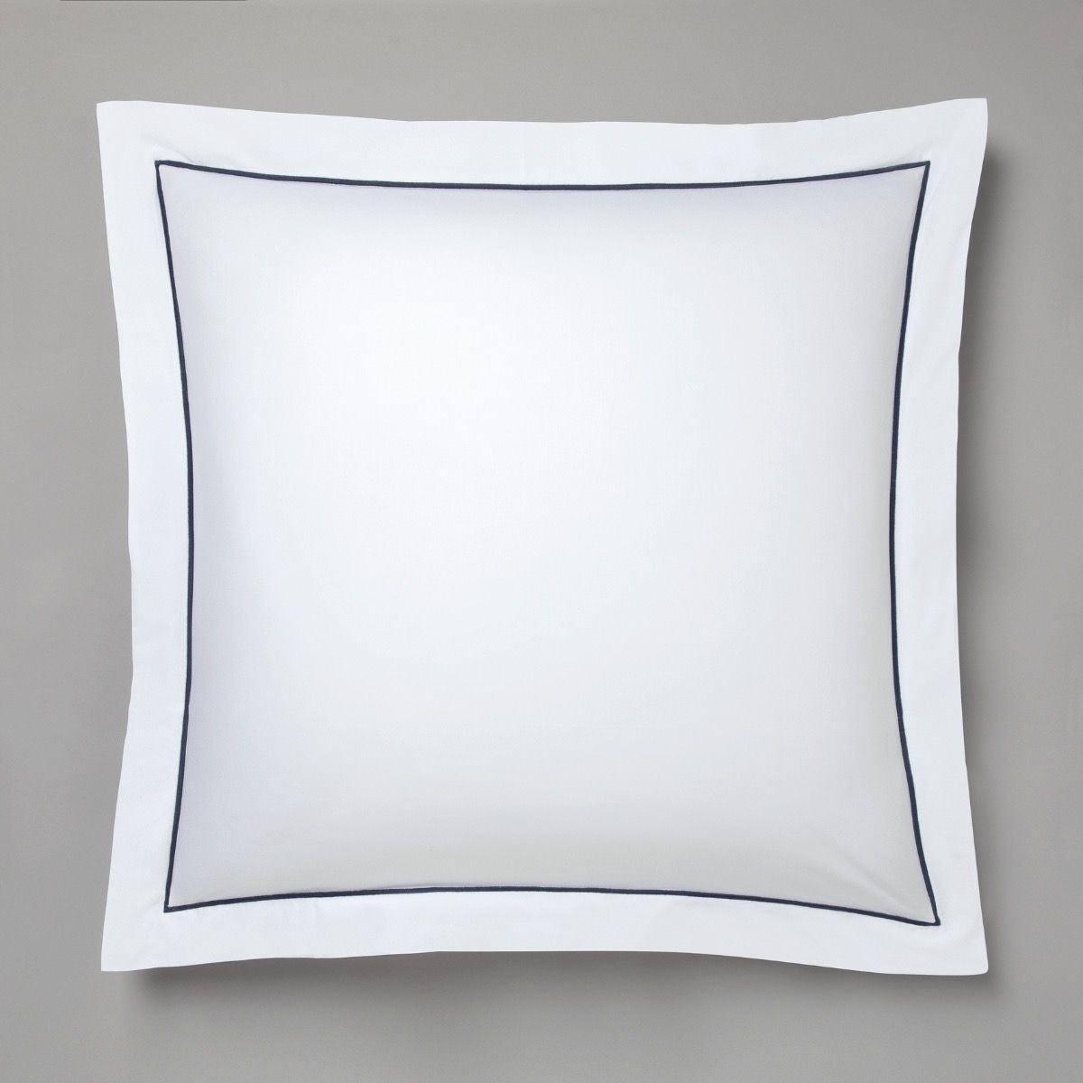 Taie d’oreiller en percale de coton 160 fils avec bourdon bleu