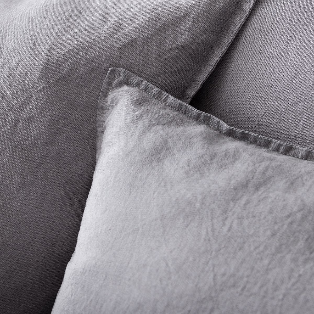 Housse de couette en pur lin lavé français - gris