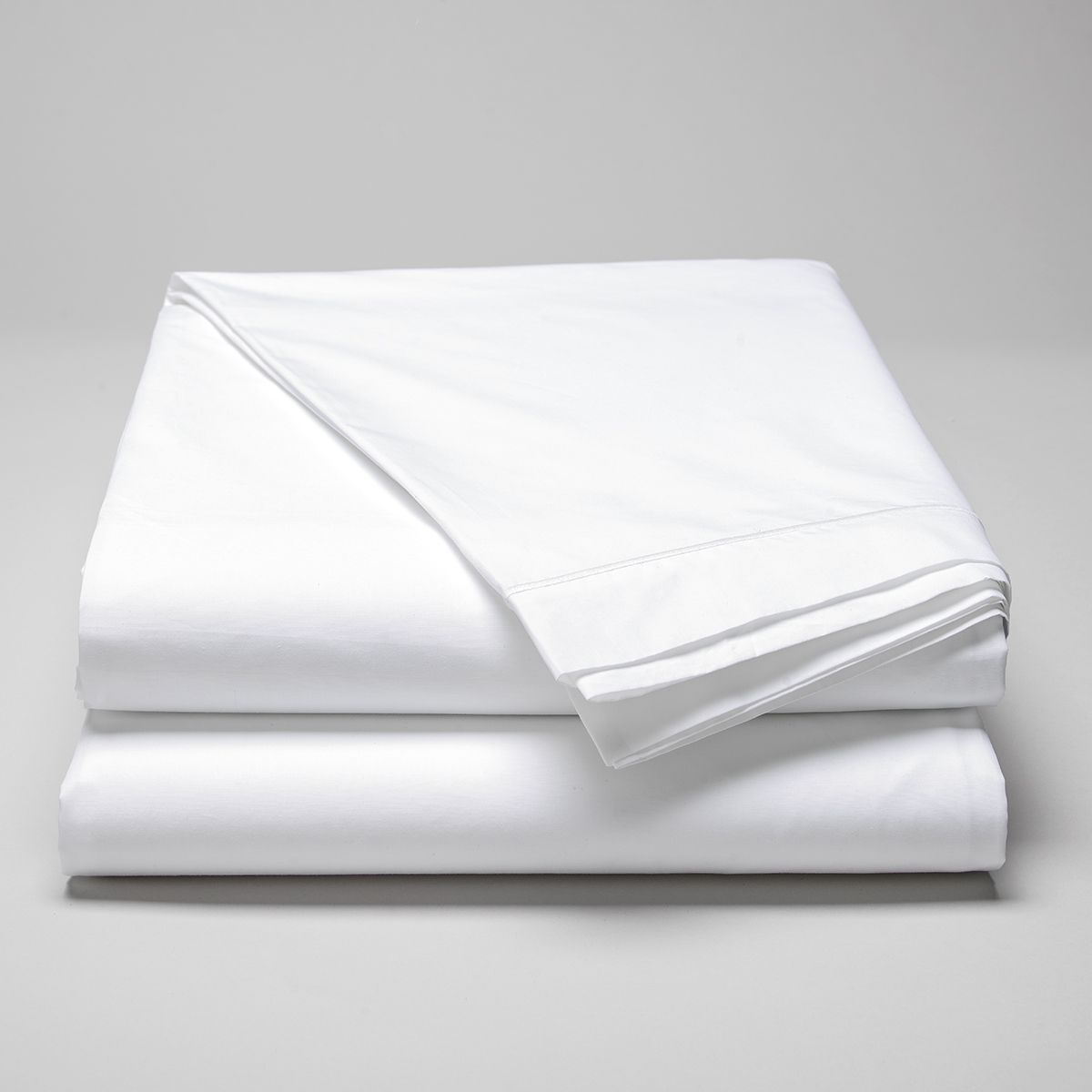 Drap plat en percale de coton 160 fils avec bourdon horizontal