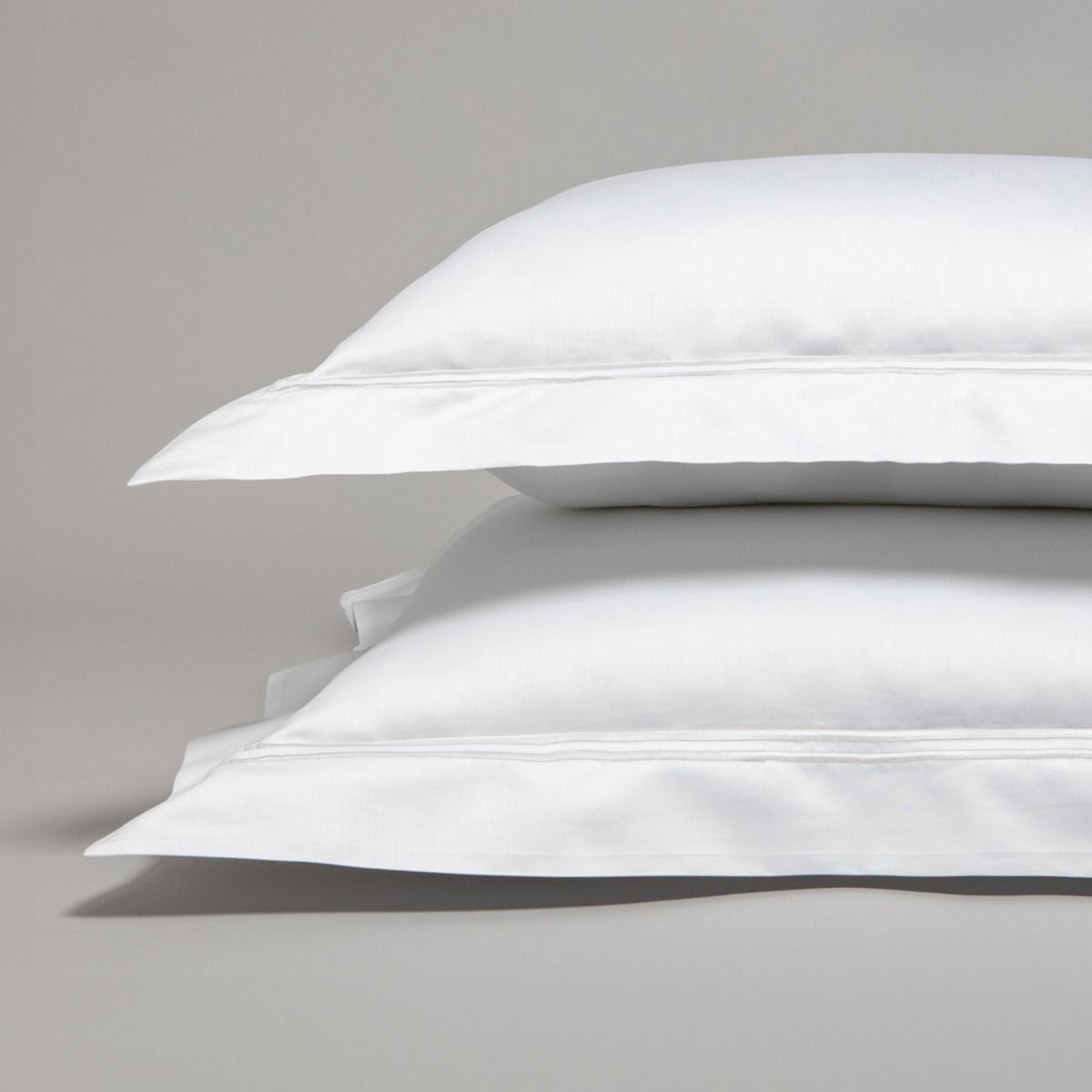 Taie d'oreiller en satin de coton égyptien 320 fils double bourdon blanc