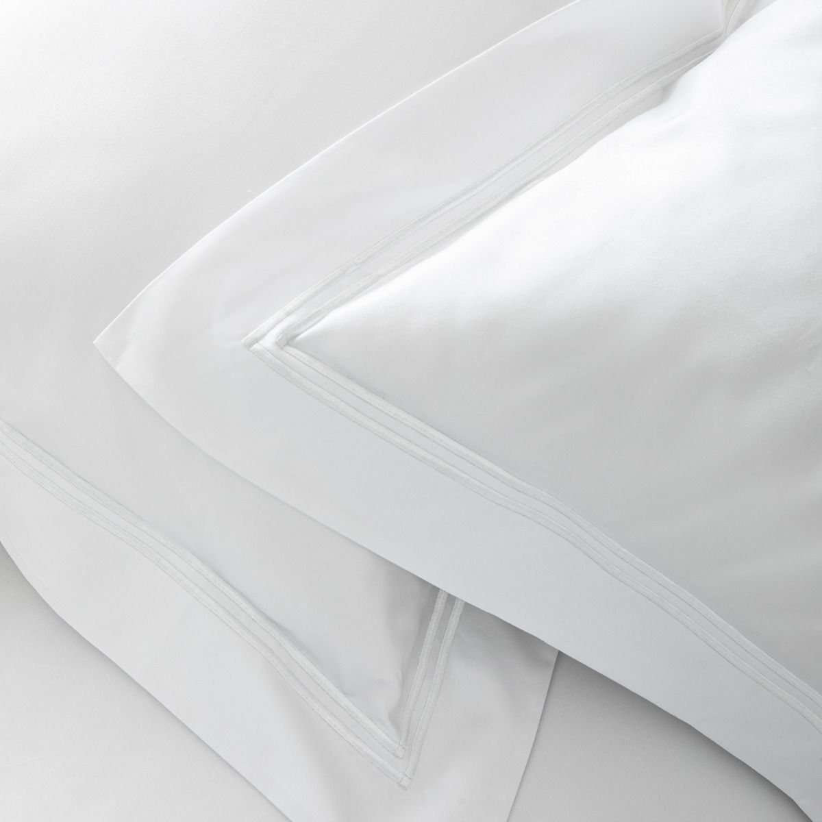 Parure de lit en satin de coton égyptien 320 fils double bourdon blanc