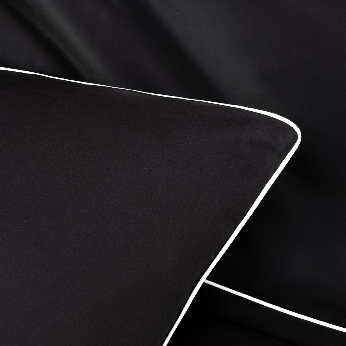 Housse de couette en satin Tencel 120 fils - noir