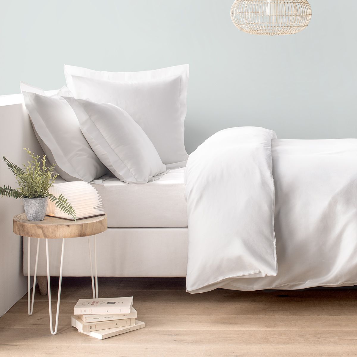 Housse de couette en satin de coton peigné 120 fils