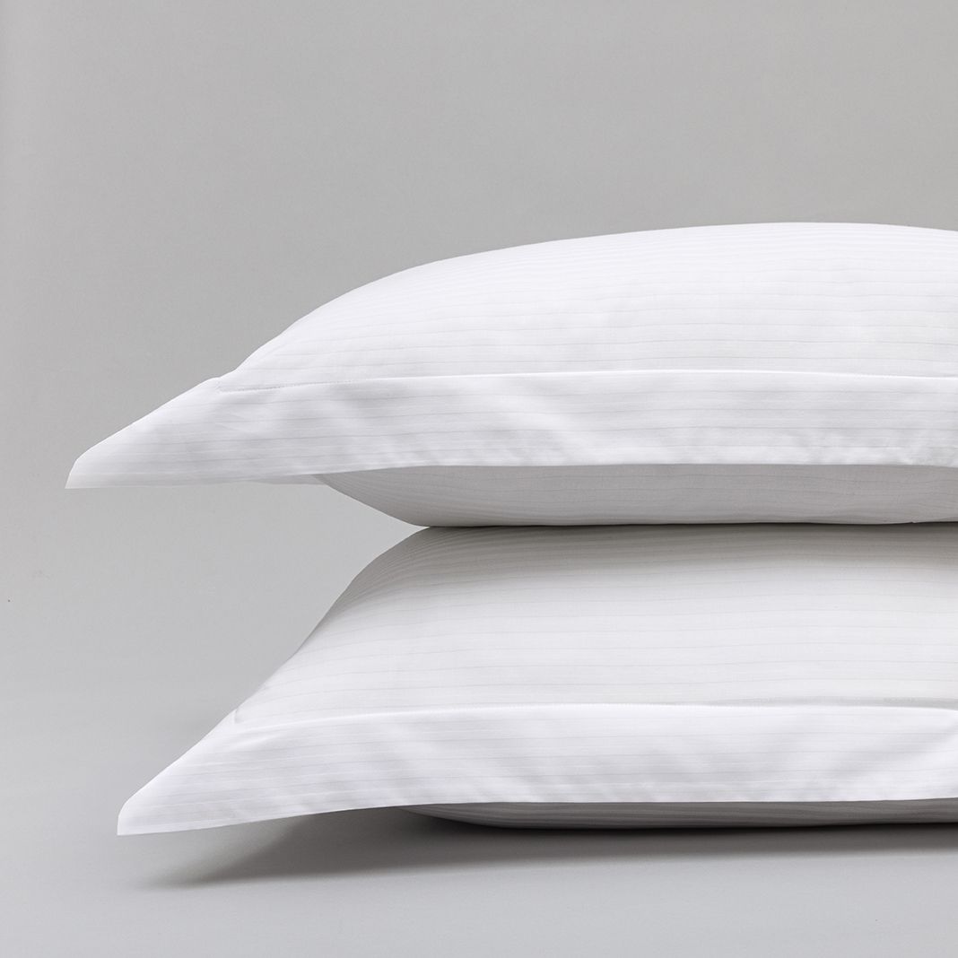 Taie d’oreiller en satin de coton égyptien 120 fils à bandes