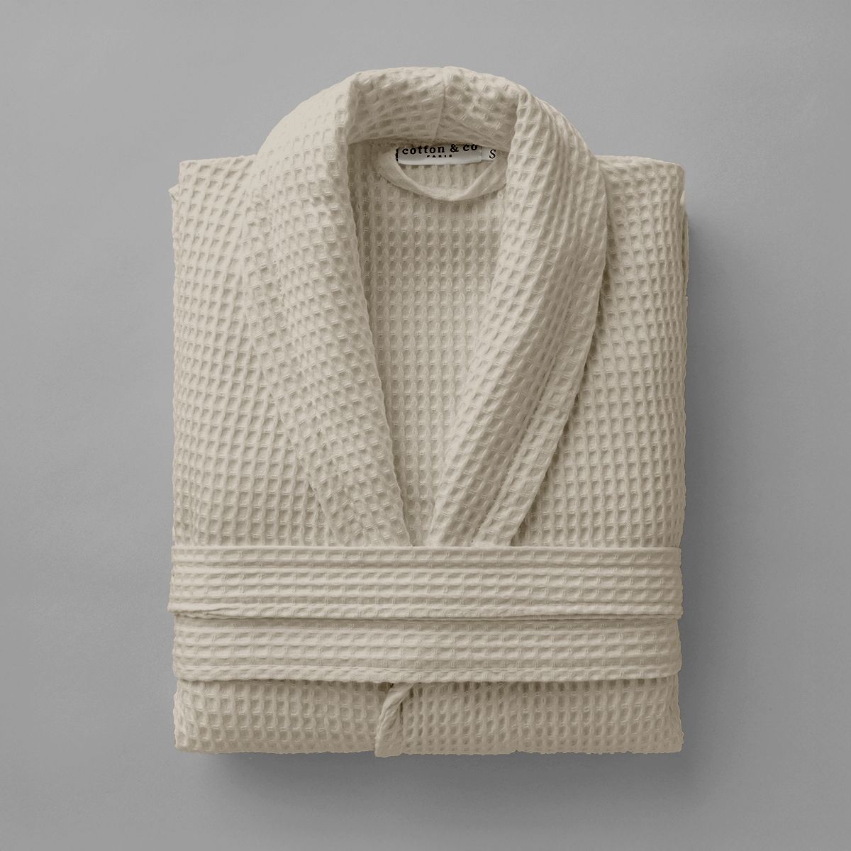 Peignoir de bain en coton nid d’abeille 330 gsm - beige