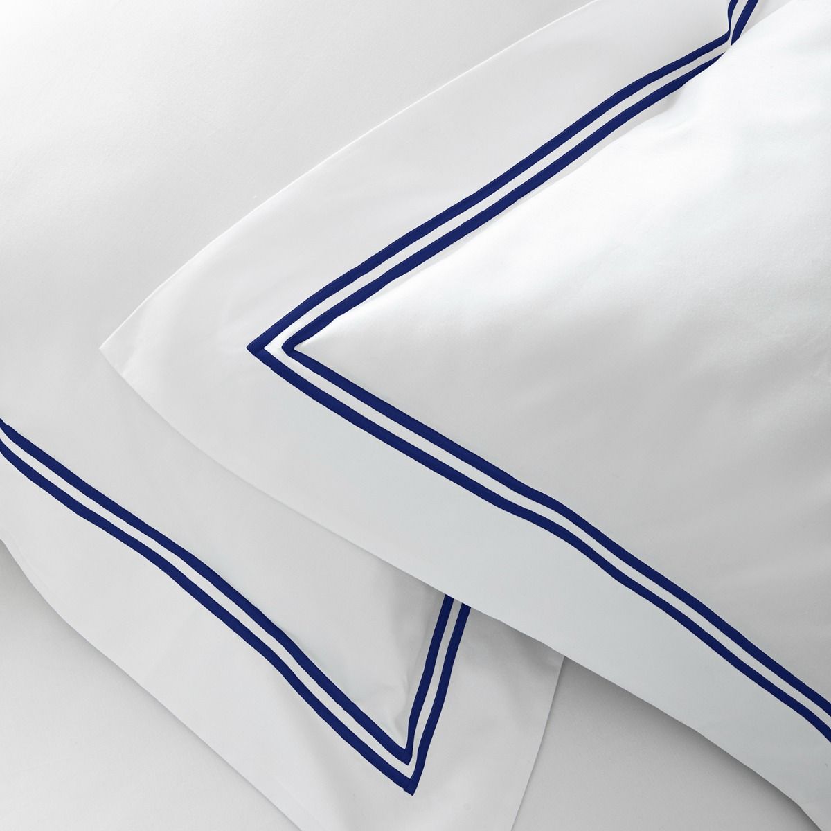 Housse de couette en satin de coton égyptien 320 fils double bourdon bleu