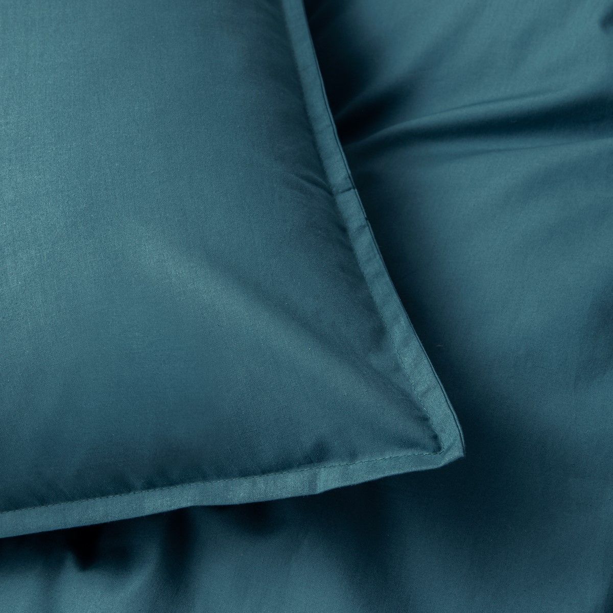 Housse de couette en percale de coton 120 fils - bleu