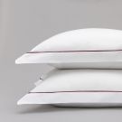 Taie d’oreiller en percale de coton 160 fils avec bourdon bleu