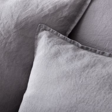 Housse de couette en pur lin lavé français - gris