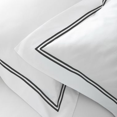 Taie d'oreiller en satin de coton égyptien 320 fils double bourdon noir