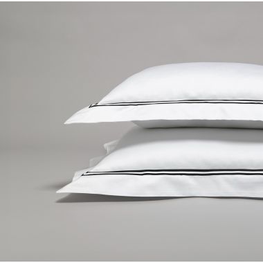 Parure de lit en satin de coton égyptien 320 fils double bourdon noir