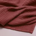 Plaid en quadruple gaze de coton 400 gsm - bordeaux