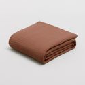 Plaid in quadruple cotton gauze 400 gsm - terracota