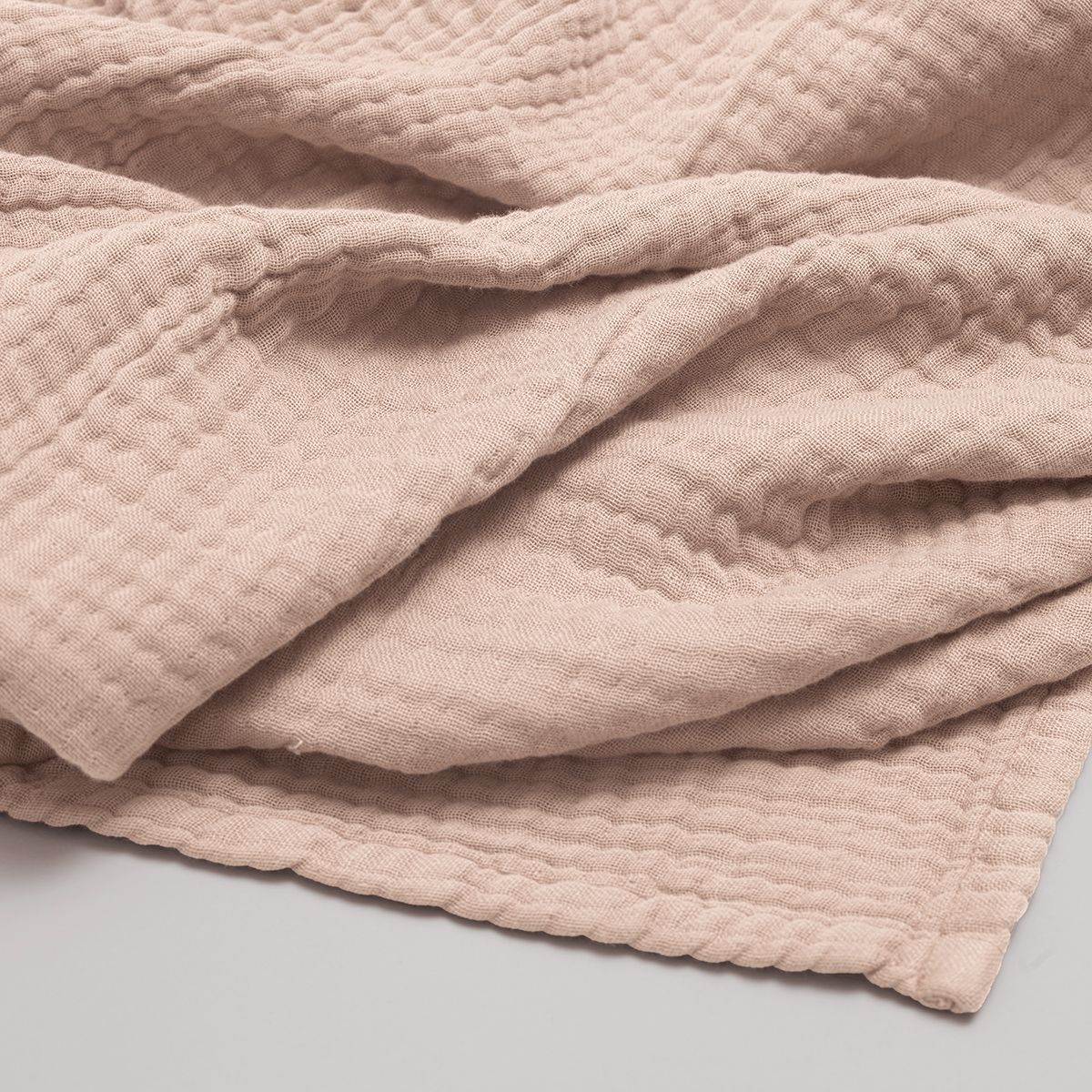 Plaid in quadruple cotton gauze 400 gsm - pink