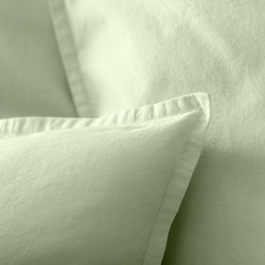 Duvet cover in 120 thread count washed cotton percale - olive wood